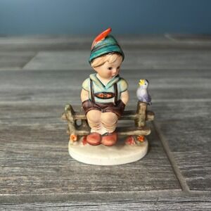 Goebel Hummel Wayside Harmony 111 3/0 Boy on Fence Bird Figurine TMK6 Germany